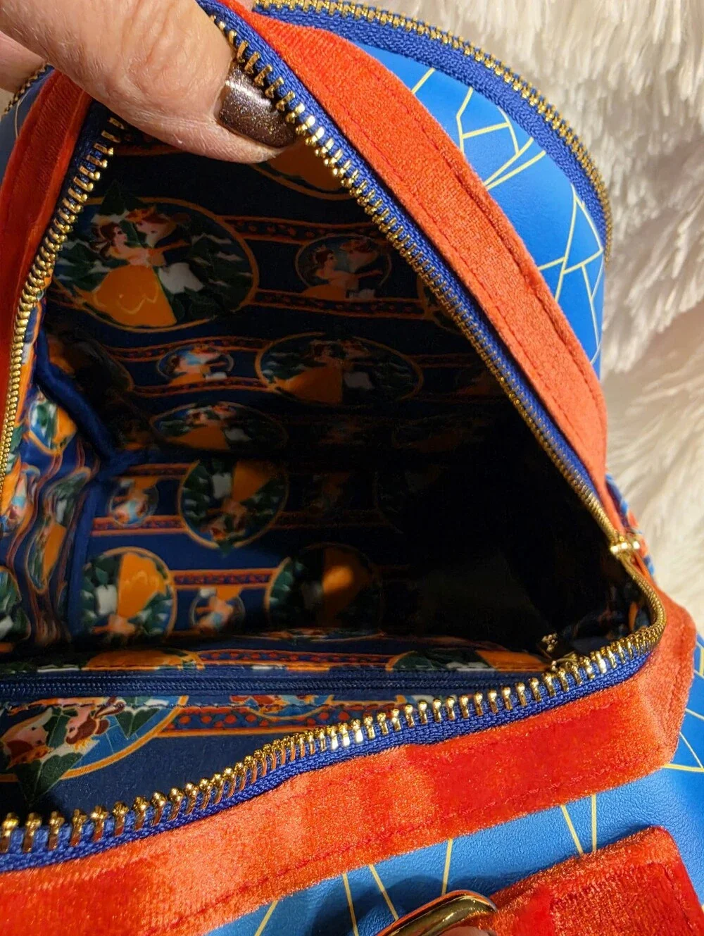 Loungefly Beauty and the Beast Stained Glass backpack & Wallet Set